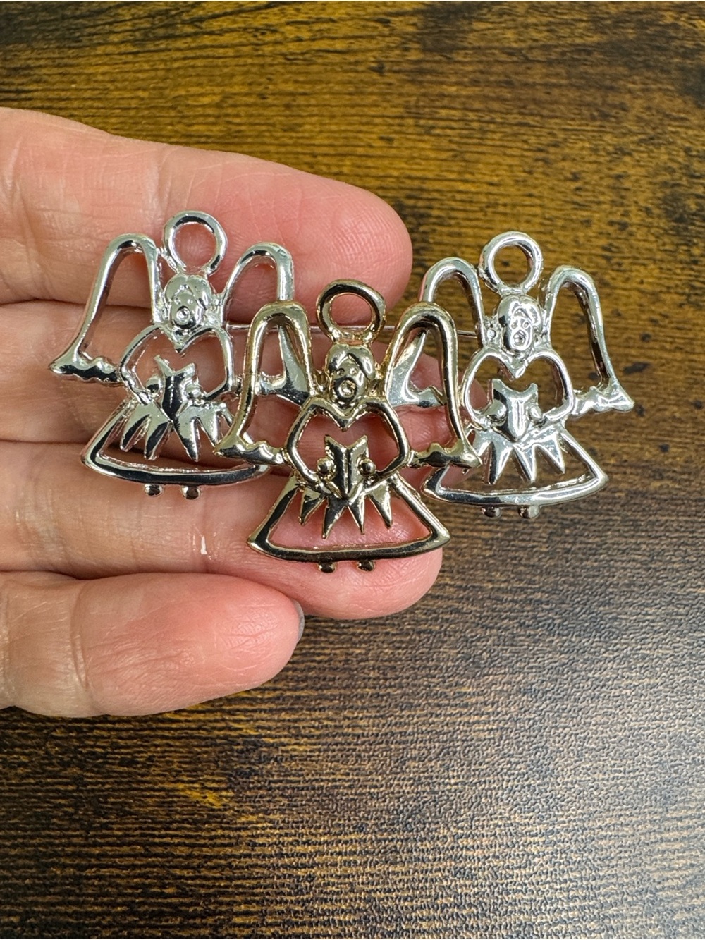 💚4/$20 Silver Angel Trio Brooch Set - Women's Jewelry